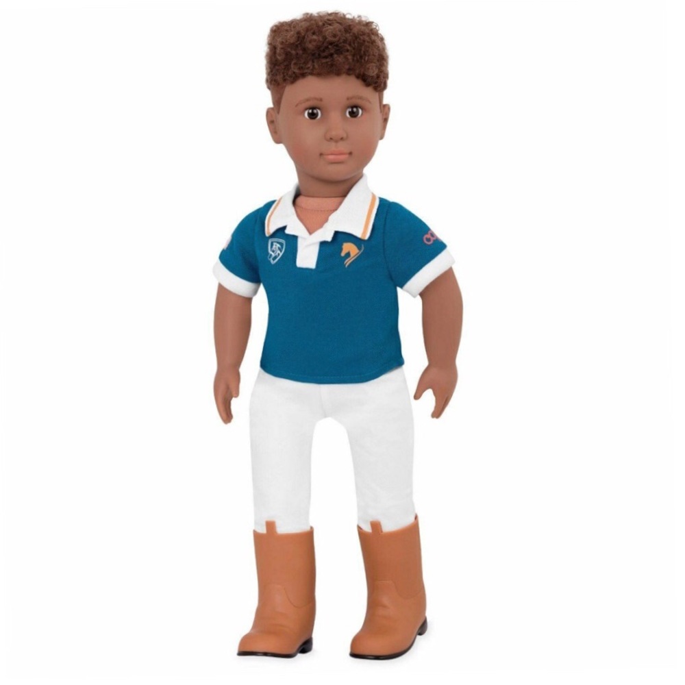 OG 18”equestrian boy Tyler doll short curly hair
